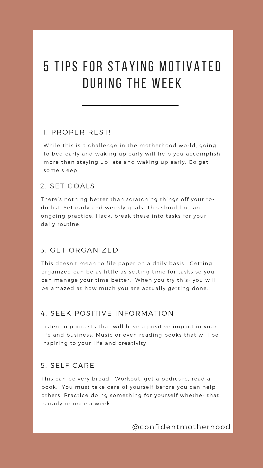 5 Tips to Stay Motivated During the Week!
