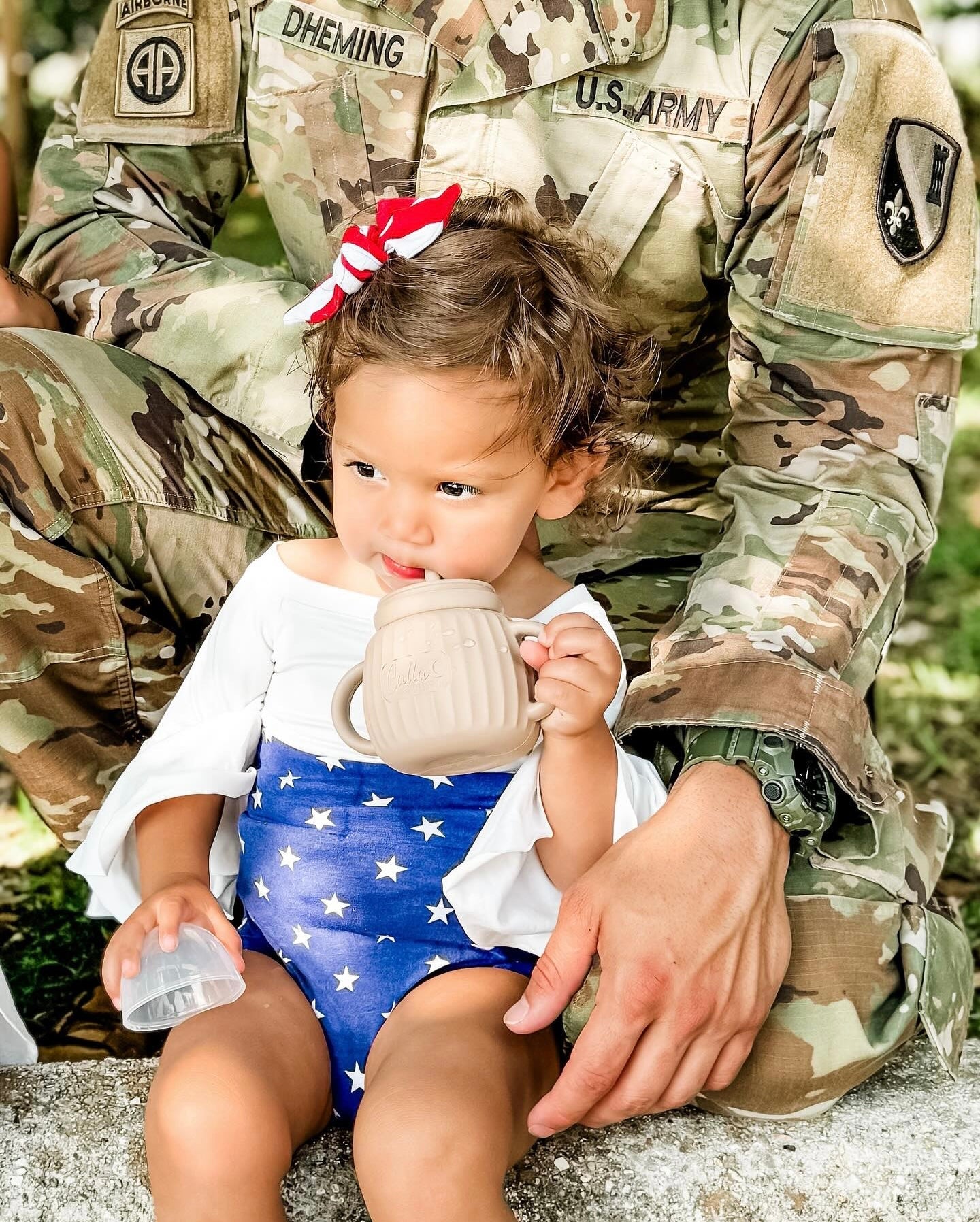 Navy Stars Bummies with Red/White Stripe Headband Set