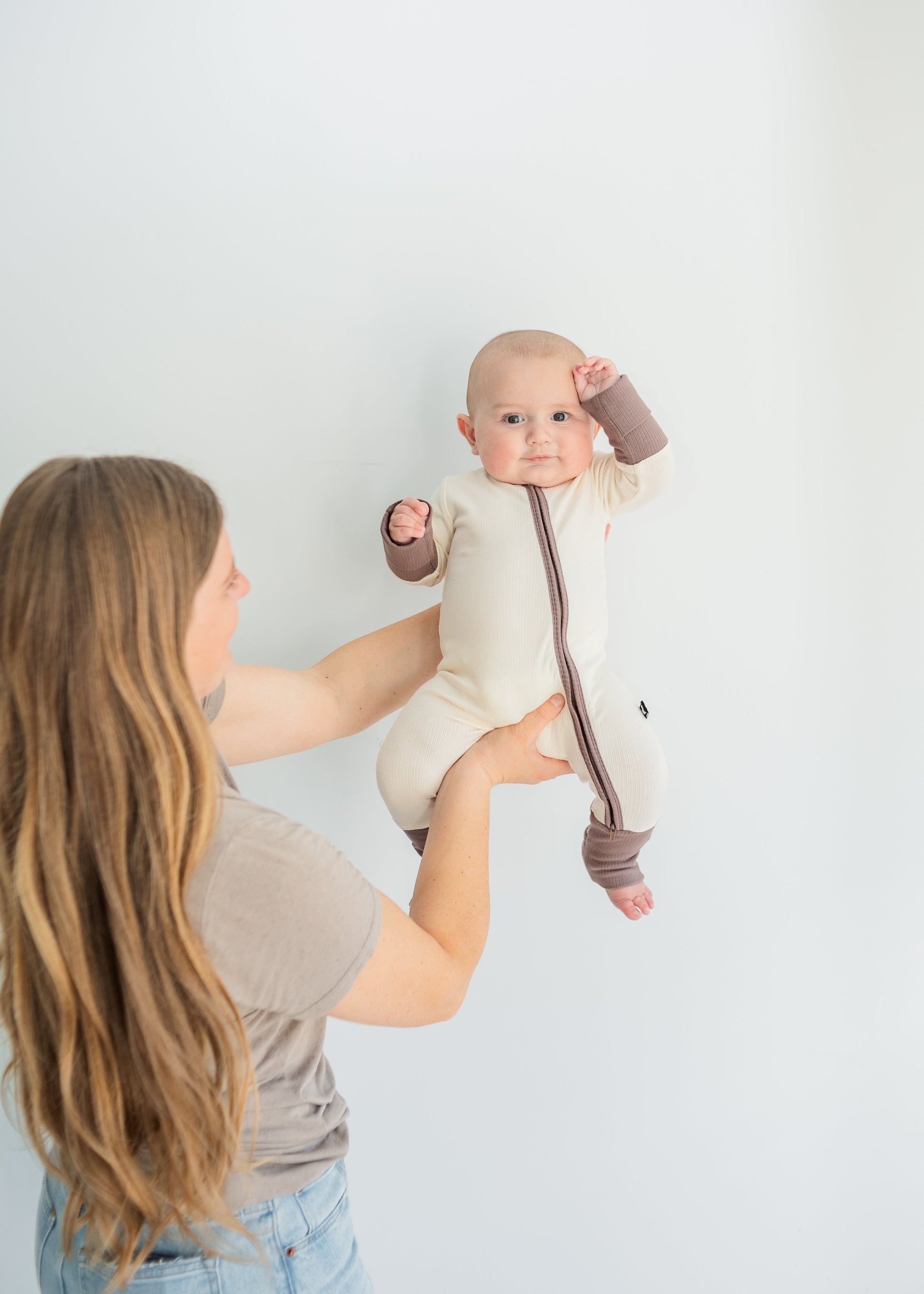 Oatmeal Ribbed Romper