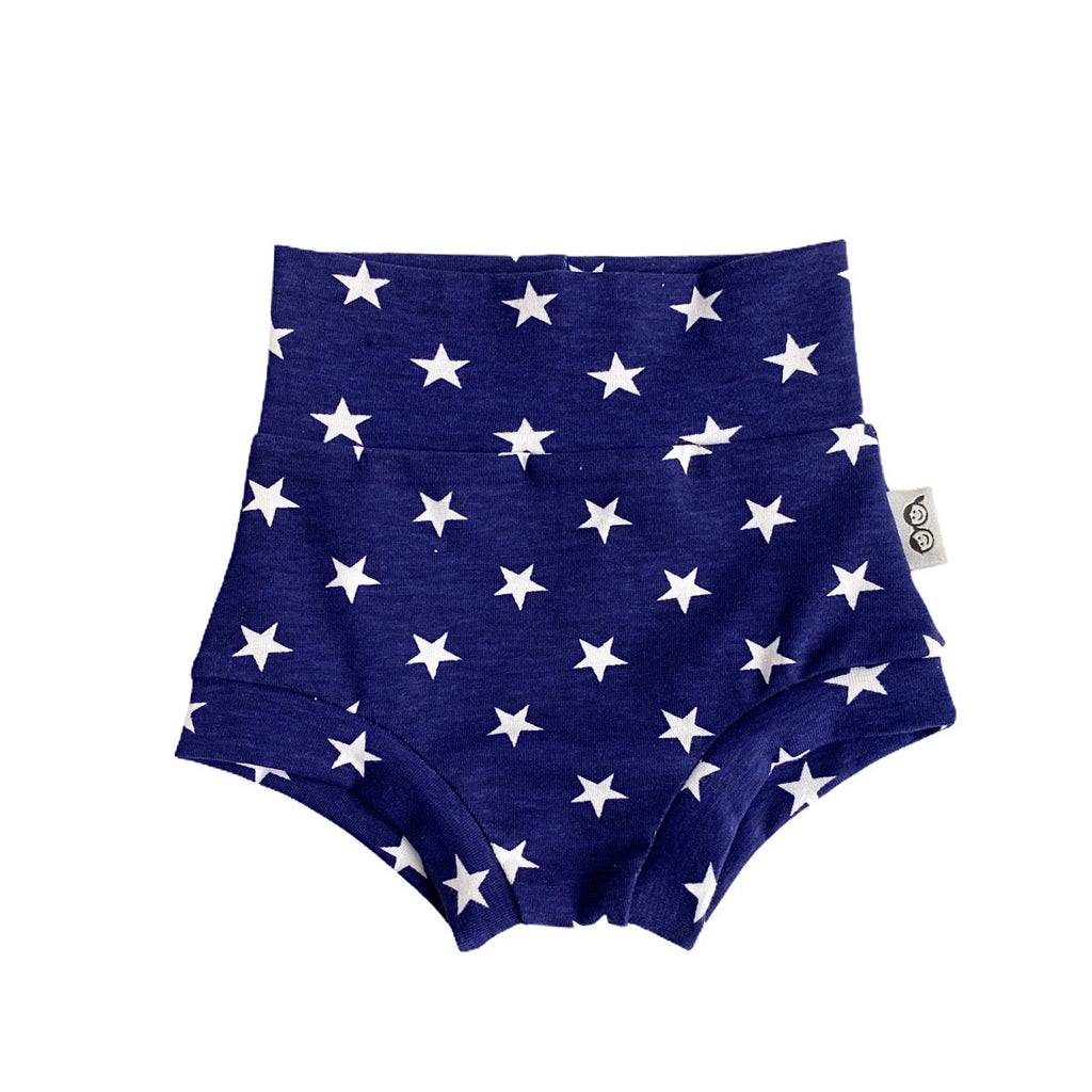 Navy Stars Bummies with Red/White Stripe Headband Set