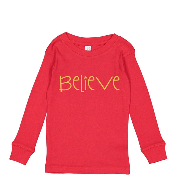 Believe Christmas Kids Pajamas (Red)
