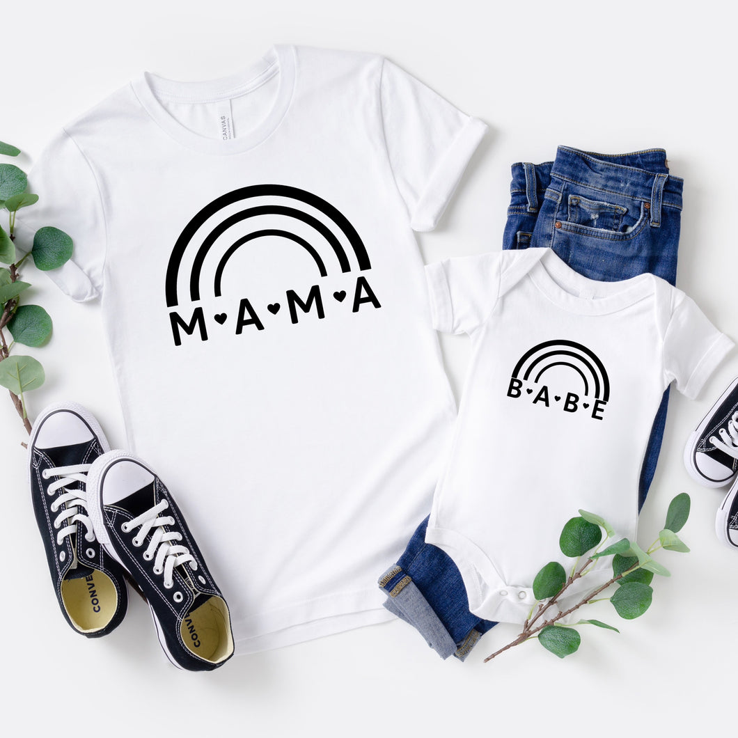 Rainbow Mama Tee & Rainbow Babe Tee